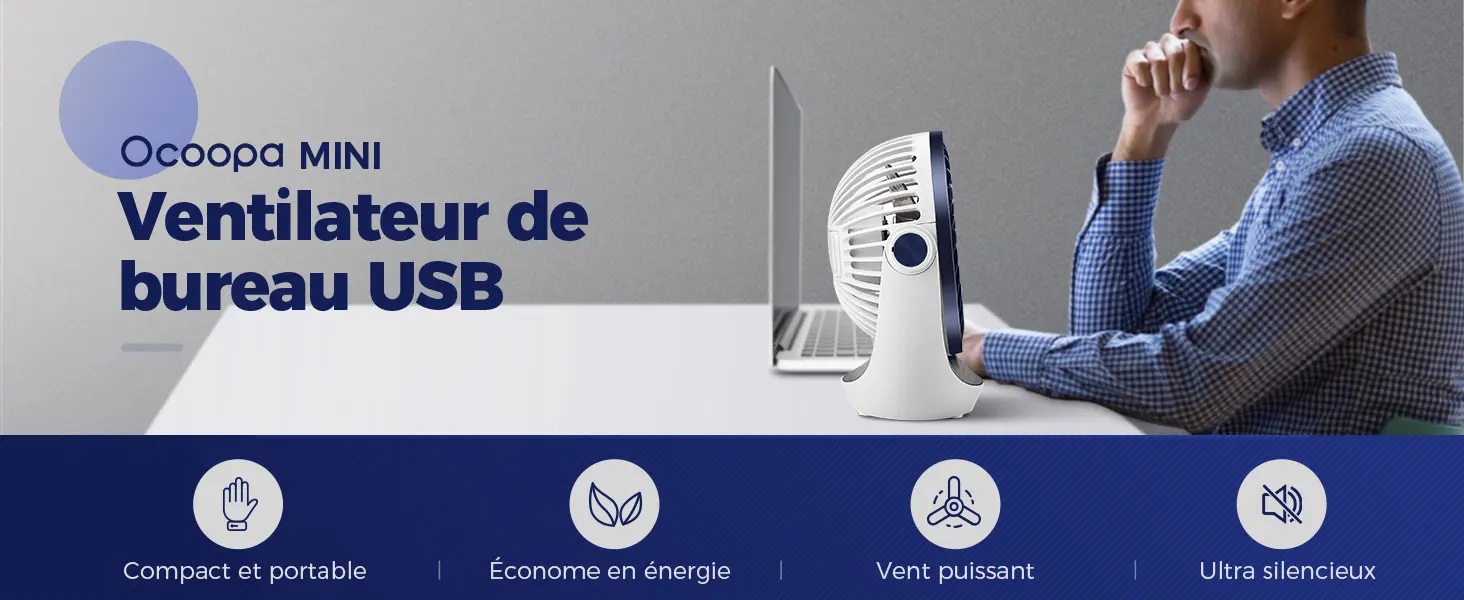OCOOPA Ventilateur Silencieux Portable Mini Puissant - 3 — contenu détaillé 1