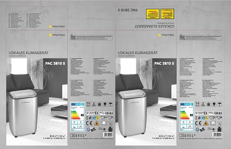 TROTEC Climatiseur local design PAC 3810 S mobile 3,8 kW Climatiseur 3 en 1 vue 8