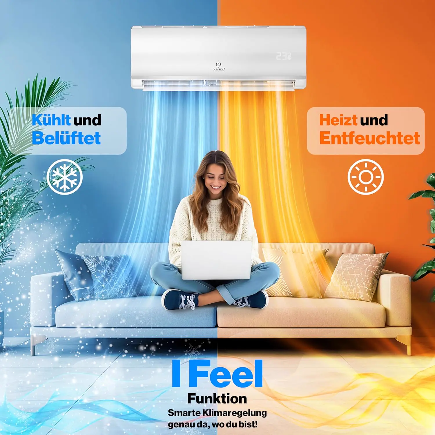 KESSER® Climatiseur SET Split – Wi-Fi/application – vue 4