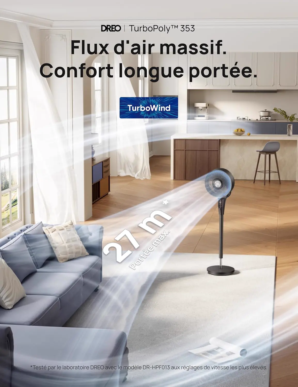 DREO Ventilateur sur Pied Silencieux pour Chambre [Amélioré], vue 2