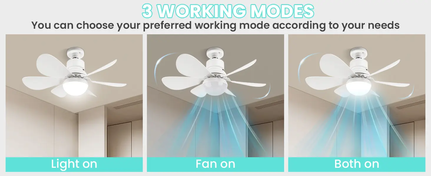 Ventilateur de Plafond avec Lumière et Telecommande,30W Lampe — contenu détaillé 6