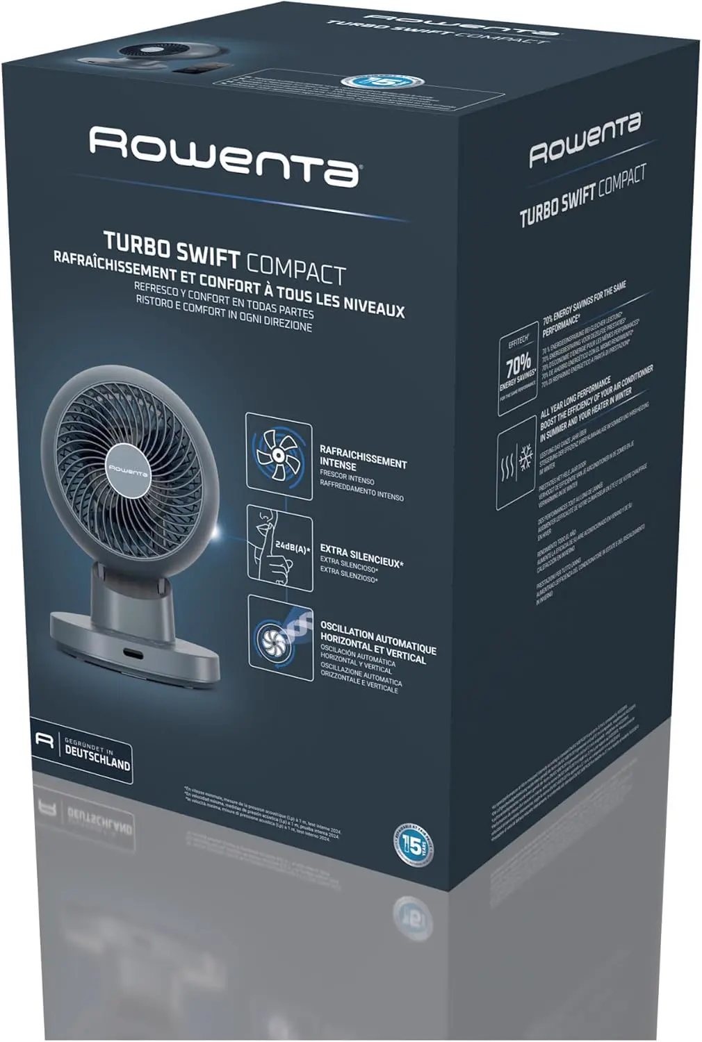 Rowenta Turbo Silence Compact 3D Desk Ventilateur de table, vue 9