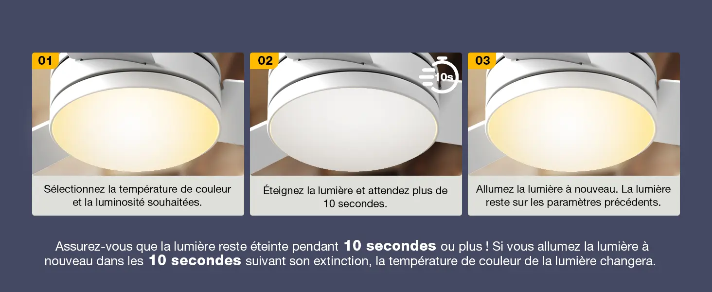 Passky Ventilateur de plafond avec lumière silencieux 107cm, — contenu détaillé 6