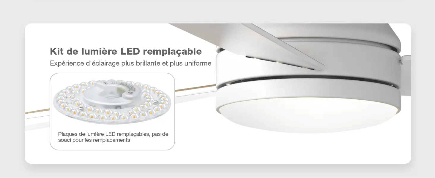 Passky Ventilateur de plafond avec lumière silencieux 107cm, — contenu détaillé 14