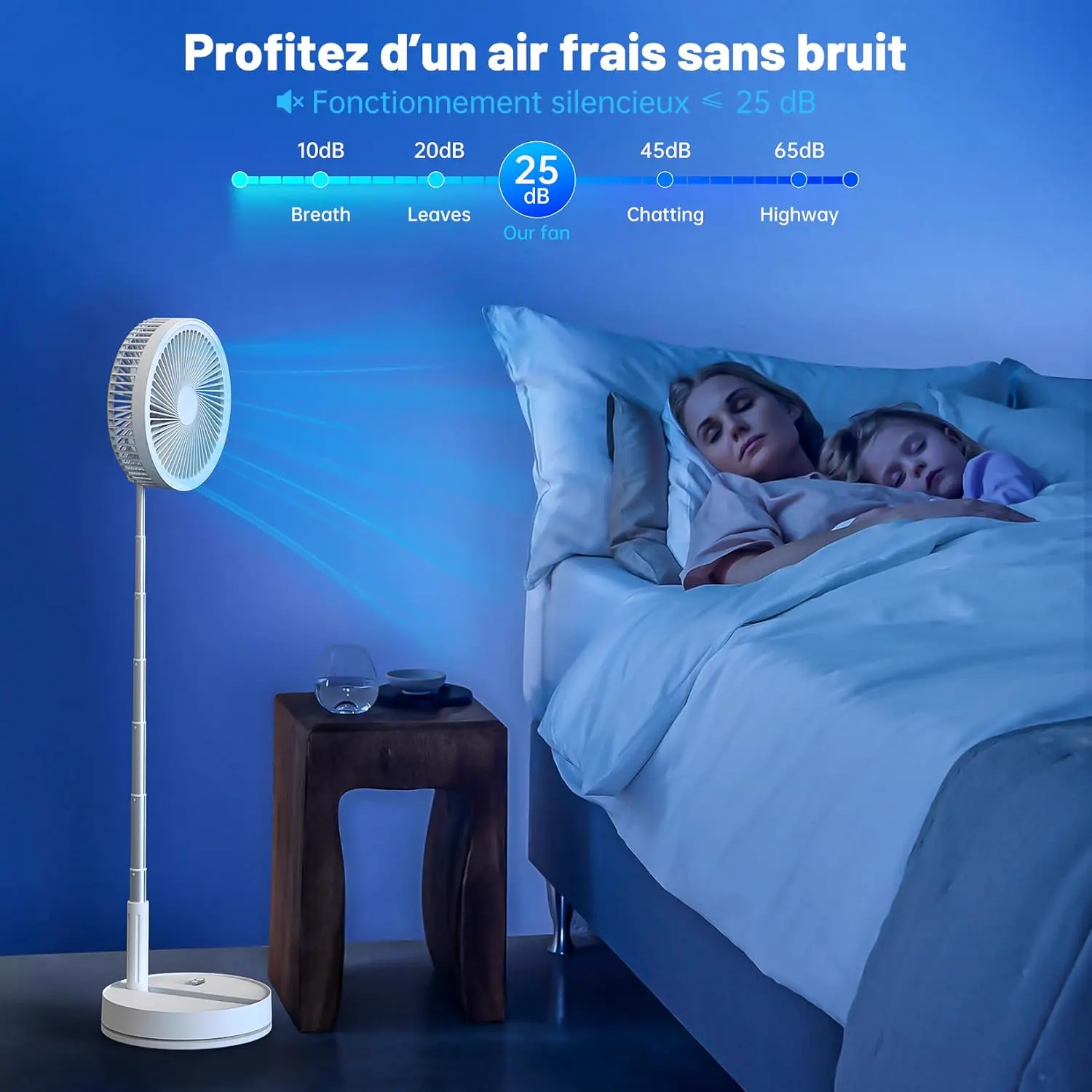 Oscillant Ventilateur sur Pied Silencieux avec Télécommande, vue 3