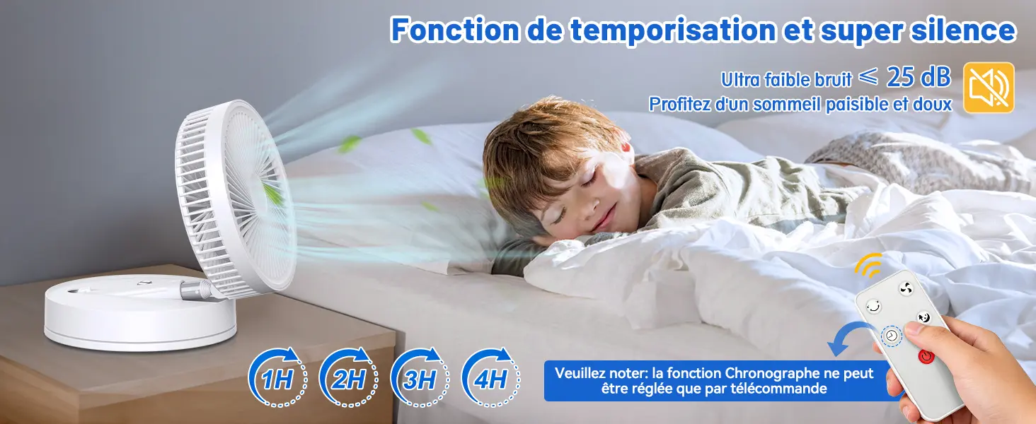 Oscillant Ventilateur sur Pied Silencieux avec Télécommande, — contenu détaillé 3