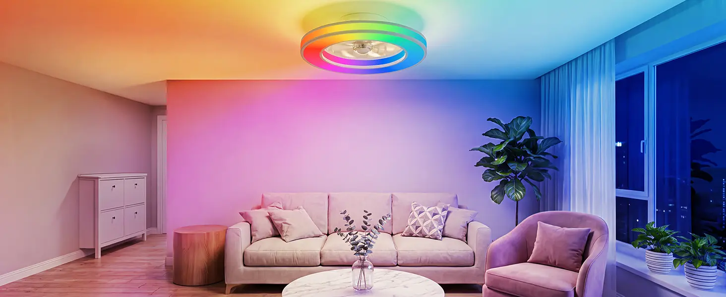 Ventilateur Plafond avec Lumiere et Telecommande Ø42 cm, — contenu détaillé 8