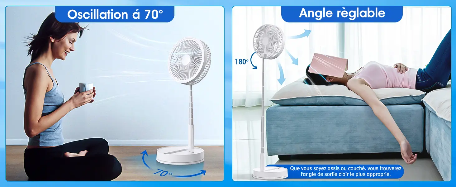 Ventilateur sur Pied Portable Silencieux avec Télécommande, 8.6" — contenu détaillé 5