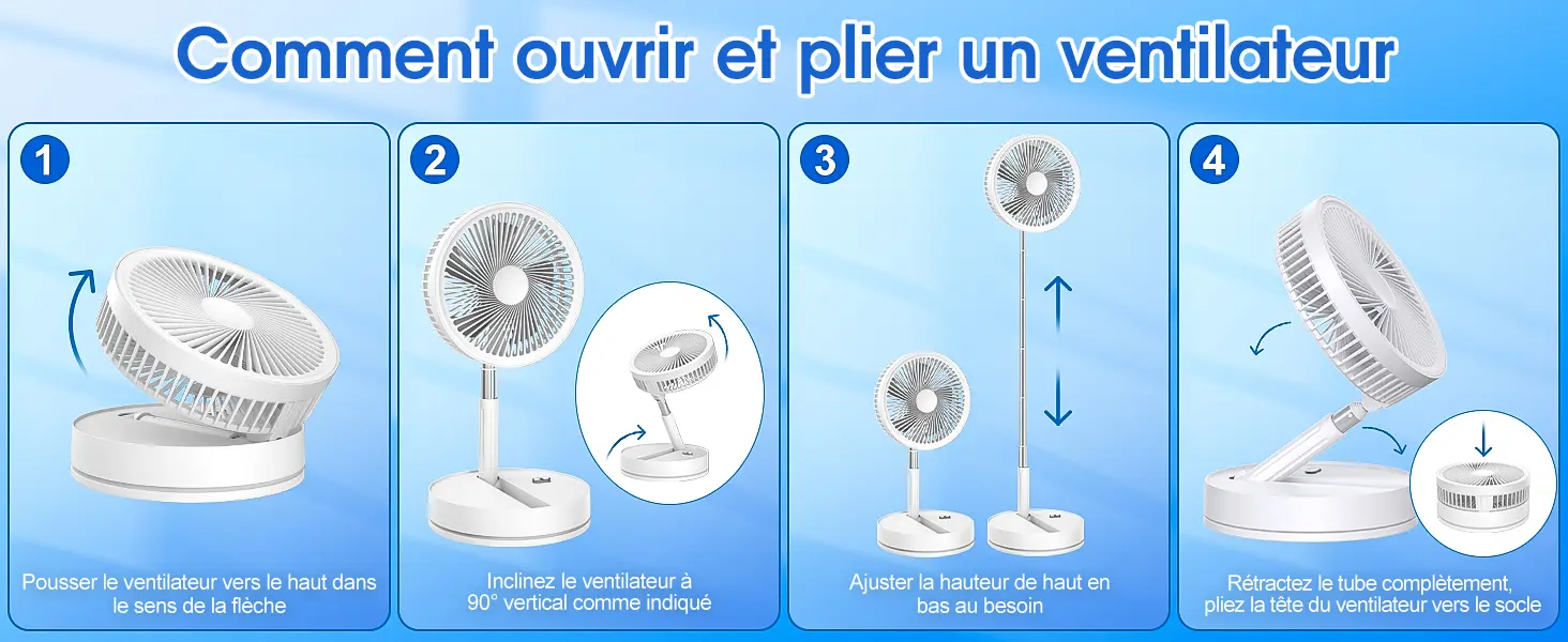 Ventilateur sur Pied Portable Silencieux avec Télécommande, 8.6" — contenu détaillé 6
