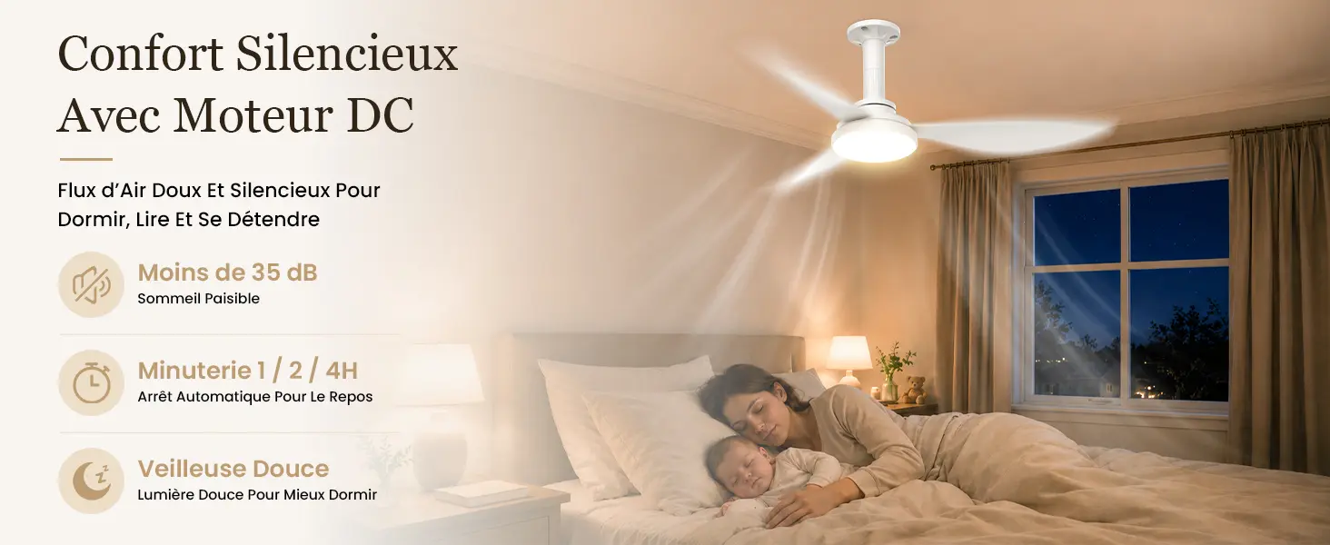 Hisummer 106cm Ventilateur Plafond avec Lumiere, Connexion E27 — contenu détaillé 4