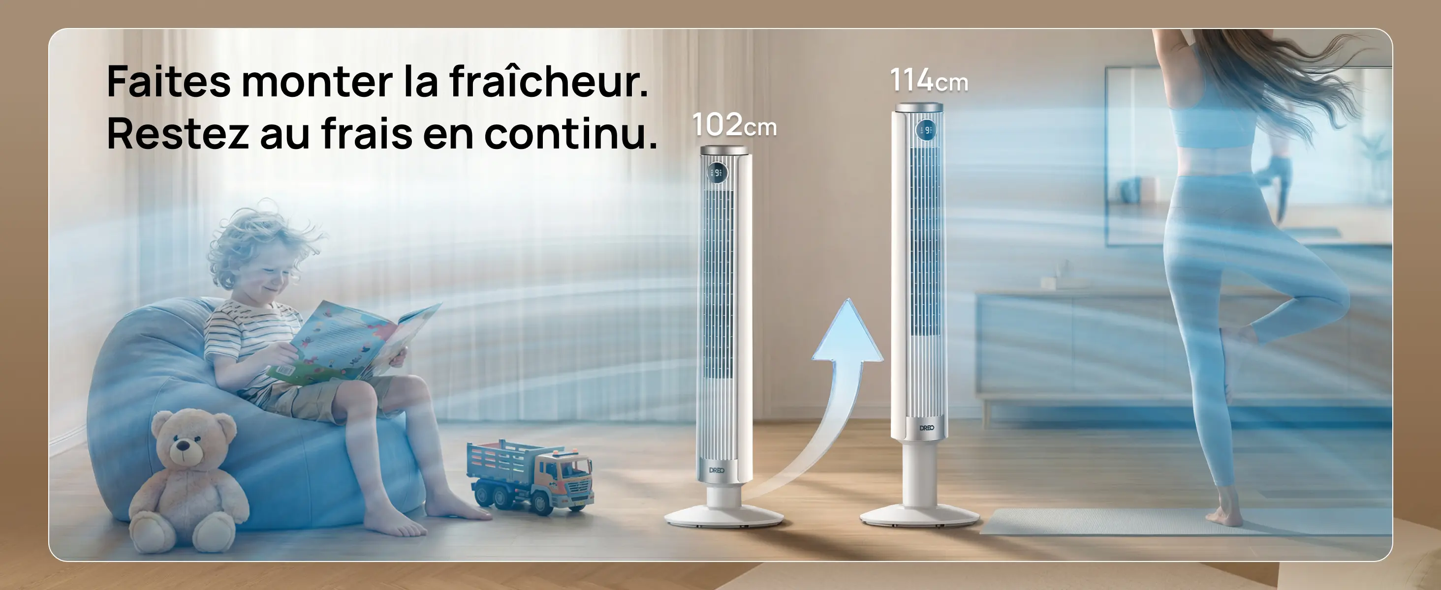 DREO Ventilateur colonne intelligent 554S, ventilateur sur pied — contenu détaillé 4