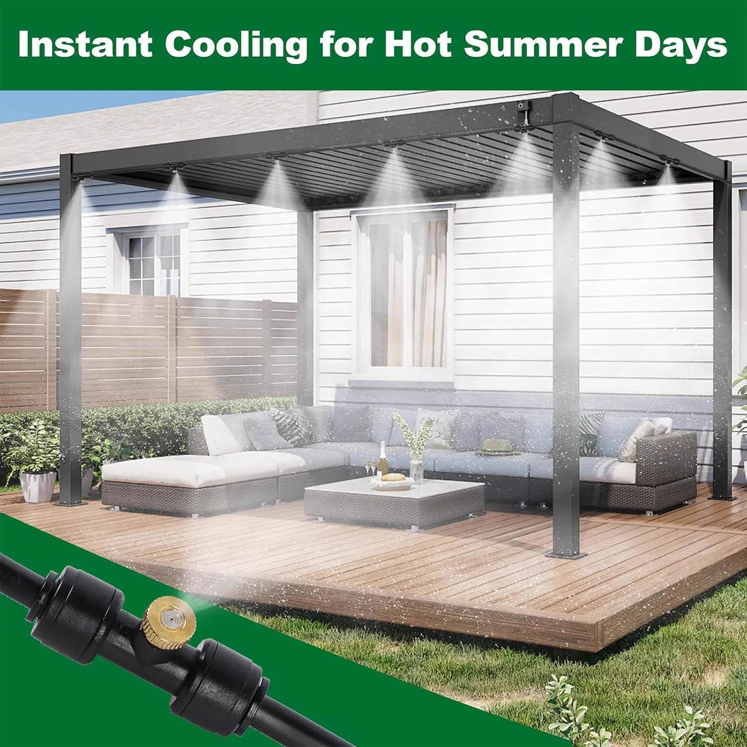 Brumisateur Terrasse Exterieur, Kit d’Irrigation Système de vue 4