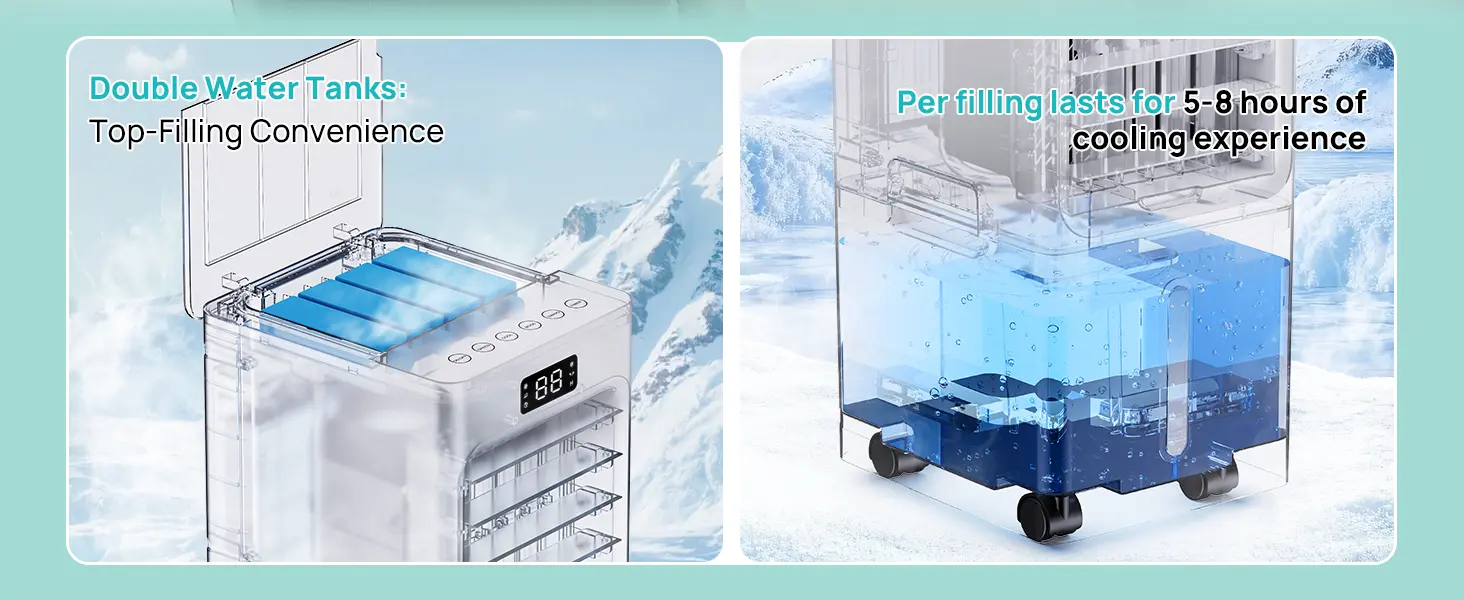 Climatiseur Mobile 4 en 1, Rafraîchisseur d'Air avec Minuterie 1-12H, 3 Vitesses 4 Modes, Réservoir 6L, Télécommande, Portable, pour Chambre, Salon, Bureau et Maison — contenu détaillé 6
