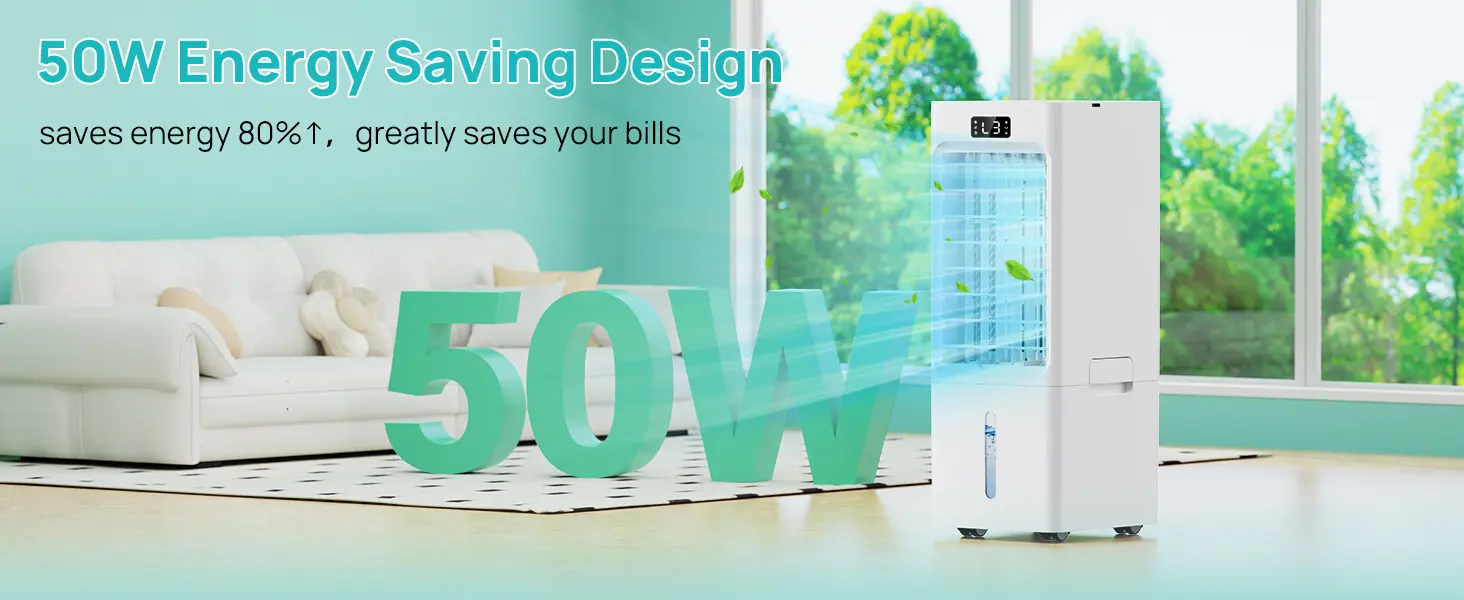 Climatiseur Mobile 4 en 1, Rafraîchisseur d'Air avec Minuterie 1-12H, 3 Vitesses 4 Modes, Réservoir 6L, Télécommande, Portable, pour Chambre, Salon, Bureau et Maison — contenu détaillé 7