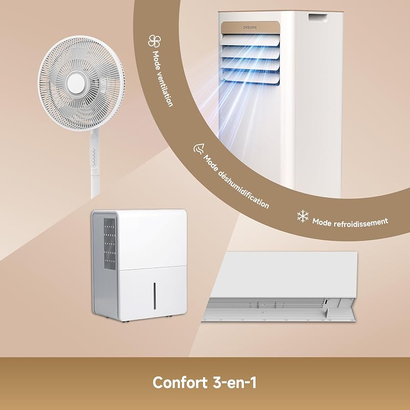 Climatiseur mobile Dreame P-Wind 9K doré Wifi mode nuit vue 2