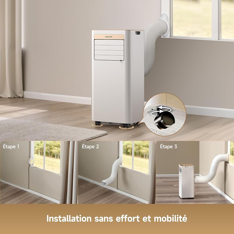Climatiseur mobile Dreame P-Wind 9K doré Wifi mode nuit vue 5