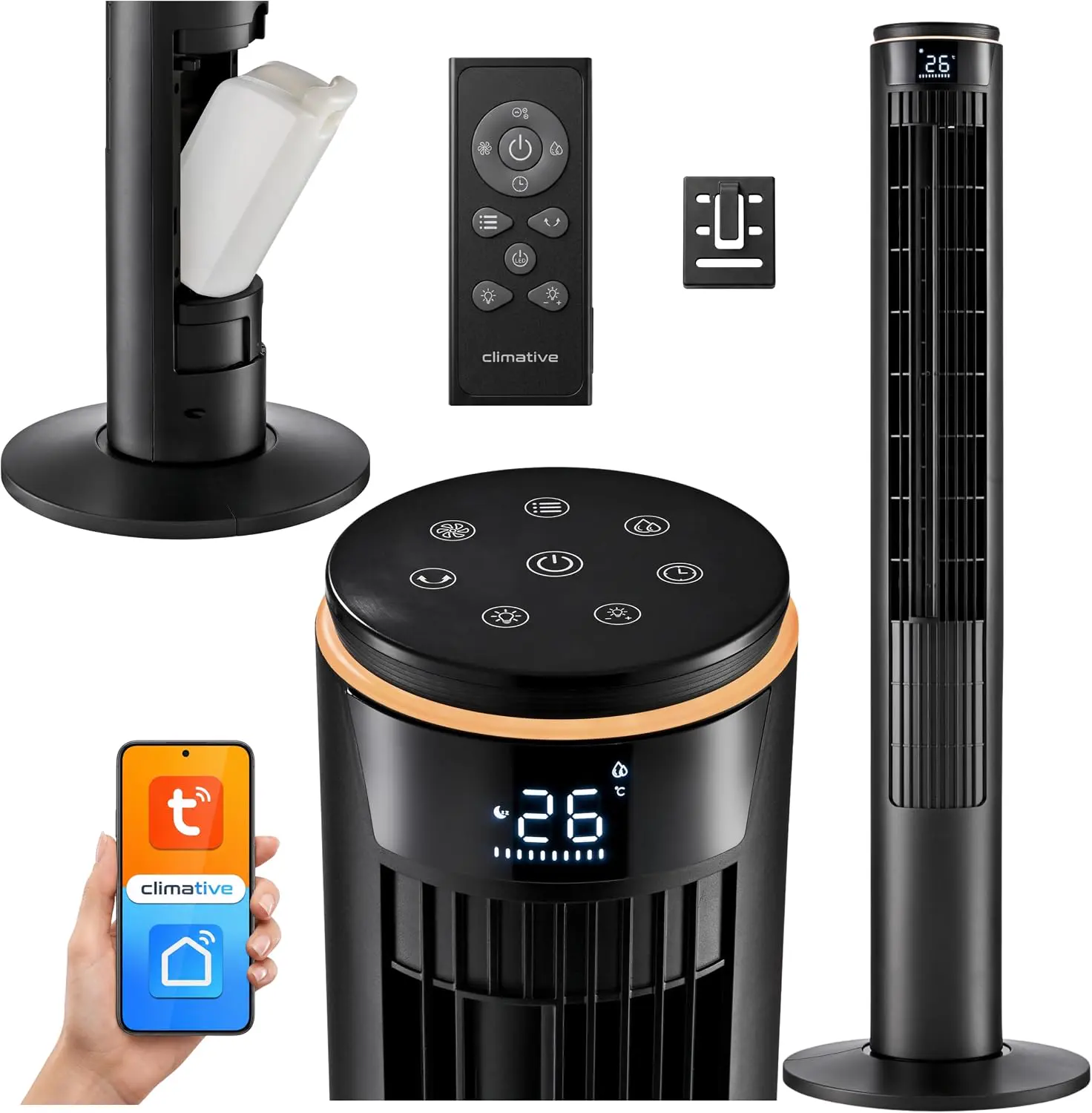 Ventilateur Colonne 107cm MIST WiFi, Tour Ventilateur