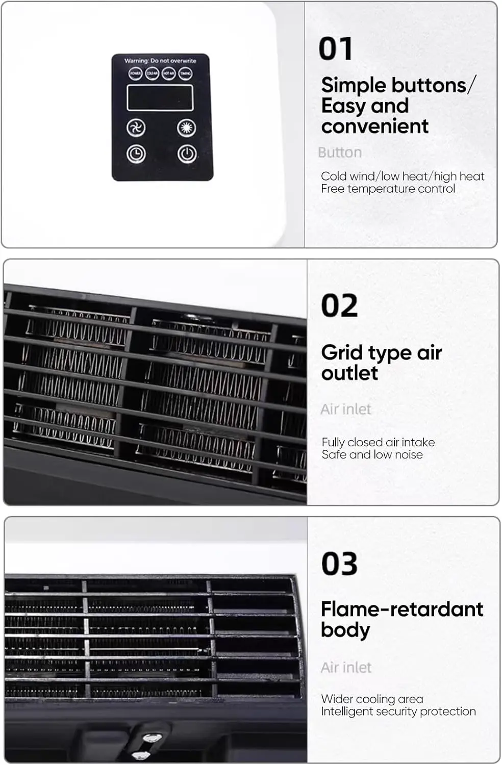 Ventilateur de Refroidissement Mural, Climatiseur Mobile sans vue 3
