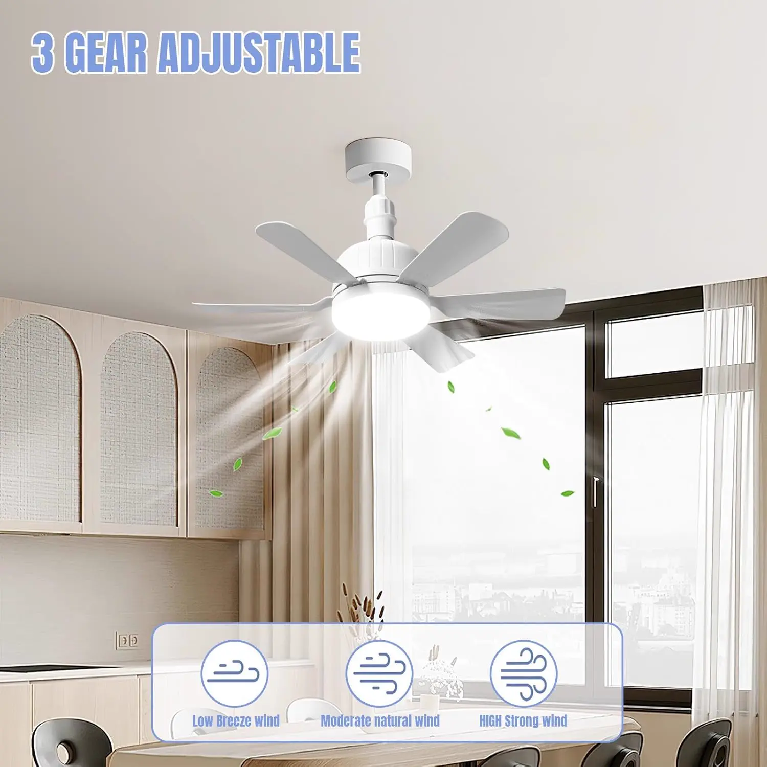 Ventilateur de Plafond avec Lumiere et Telecommande, 46cm LED vue 6