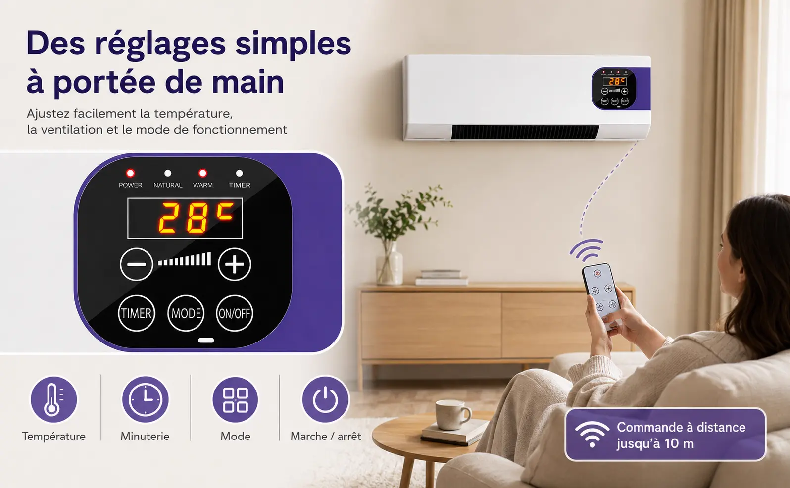 Générique climatiseur,Ventilateur Mural Avec — contenu détaillé 3