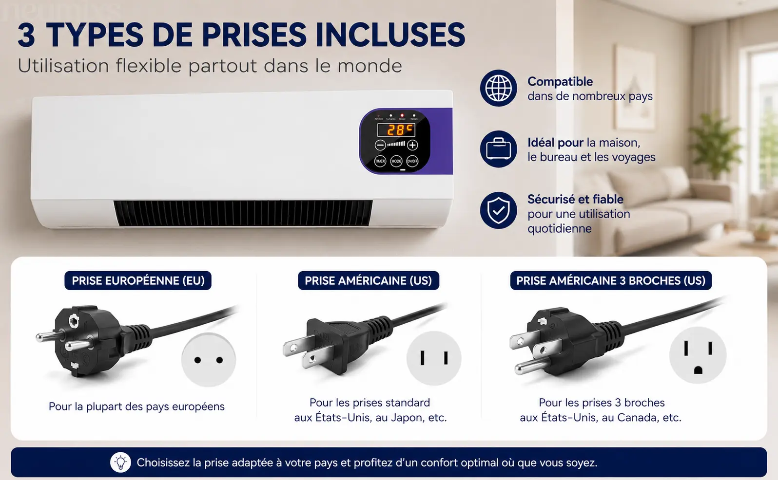 Générique climatiseur,Ventilateur Mural Avec — contenu détaillé 7