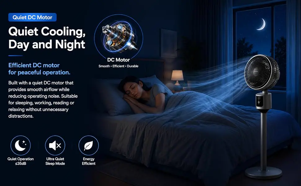 Ventilateur sur Pied | Ventilateur USB Puissant 3 Vitesses | — contenu détaillé 3