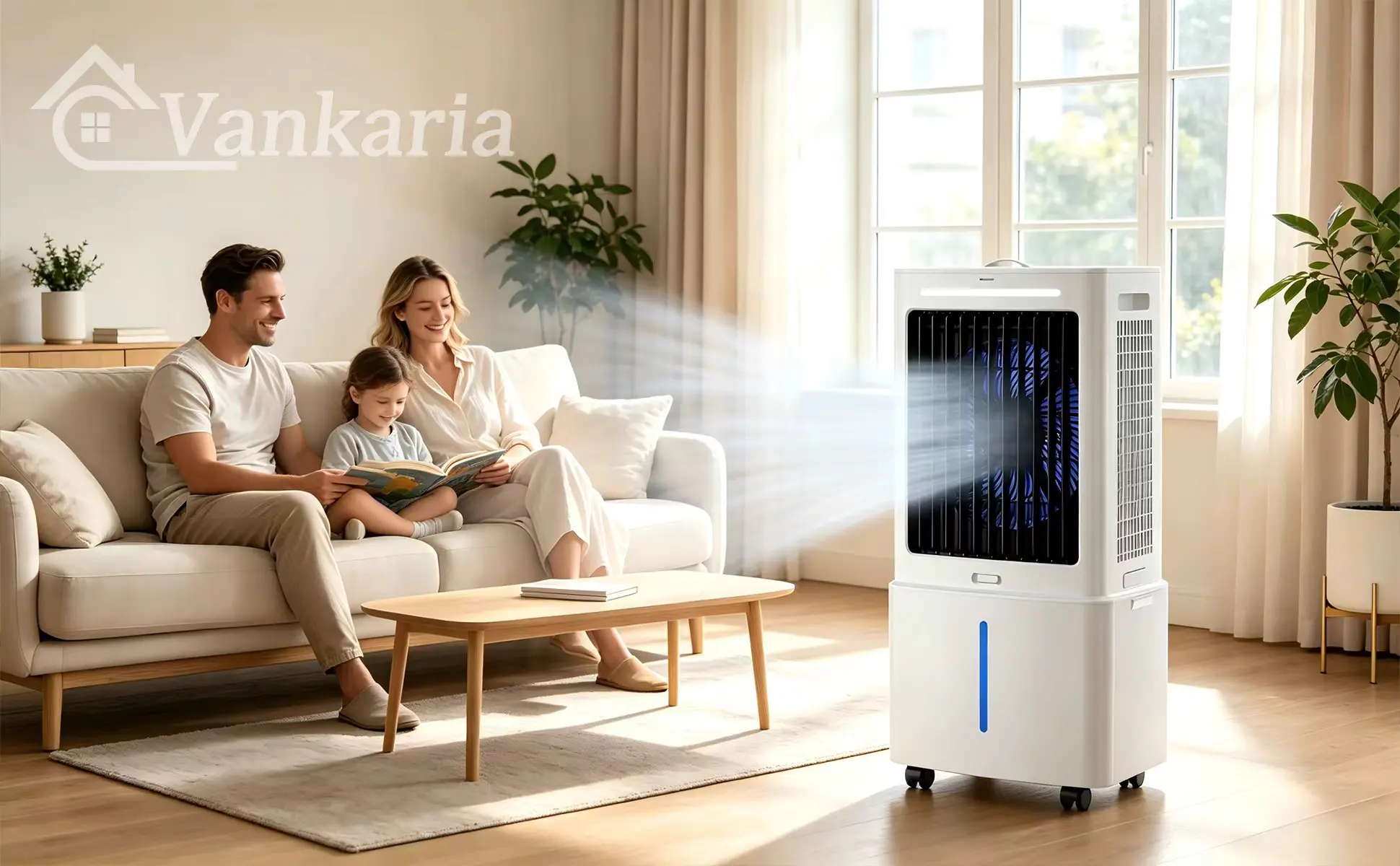 Climatiseur Portable Blanc 8000 BTU Sans Évacuation | 3 Vitesses, Télécommande Incluse, Minuterie 1-12 Heures, Oscillation 90°, Réservoir Amovible — contenu détaillé 1