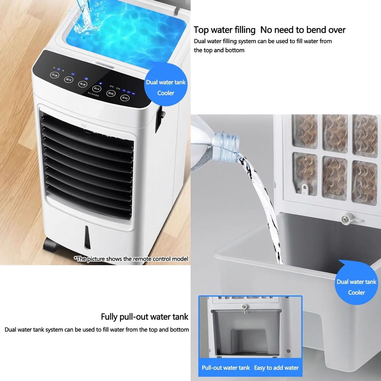 Climatiseur Mobile 3-En-1 9000 Btu 7L Climatiseur Portable | Avec écran LED, télécommande avec 3 vitesses de ventilateur réglables, minuterie de 7h pour dortoir, chambre, bureau, blanc vue 7